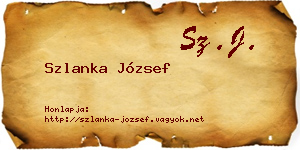 Szlanka József névjegykártya